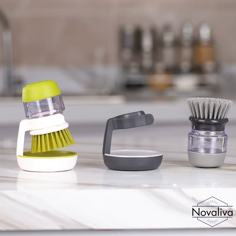 Novaliva | 2-in-1 cleaning brush with detergent dispenser