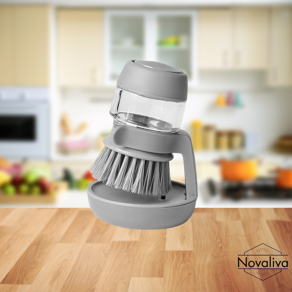 Novaliva | 2-in-1 cleaning brush with detergent dispenser