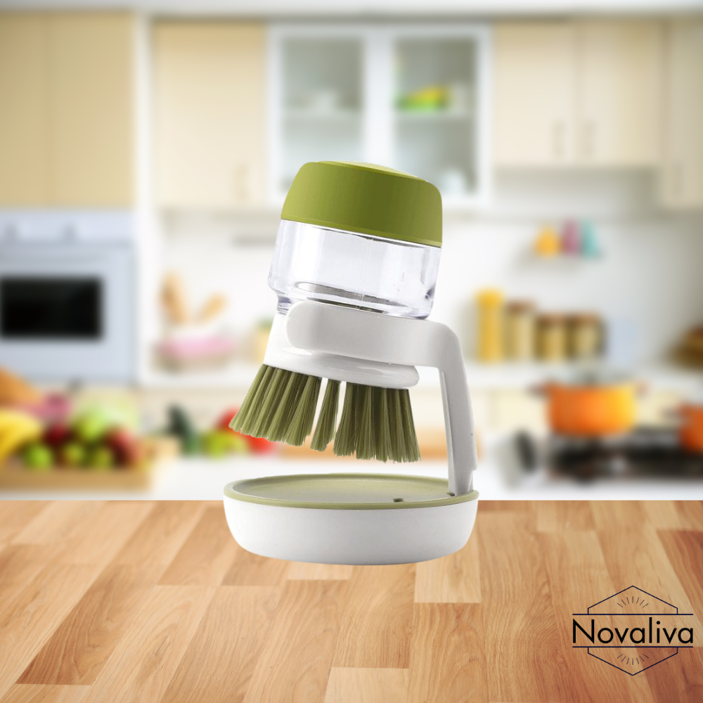 Novaliva | 2-in-1 cleaning brush with detergent dispenser