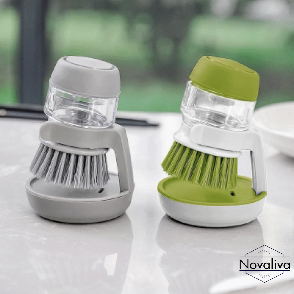 Novaliva | 2-in-1 cleaning brush with detergent dispenser